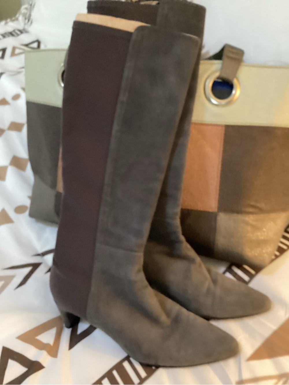 Stuart Weitzman Gray Suede Over-the-Knee Boots
